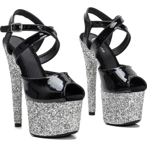 Leecabe 17CM/7Inch Womens Platform Sandals party High Heels Shoes Pole Dancing Shoes