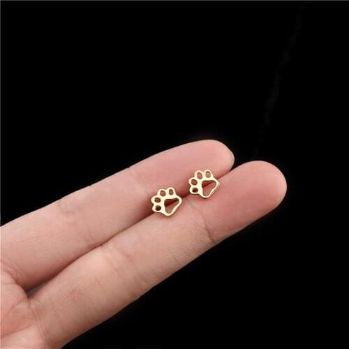 S925 Sterling Silver Animal Dog Cat Paw Earrings Hot Selling Fashion Simple Personality Earrings Women