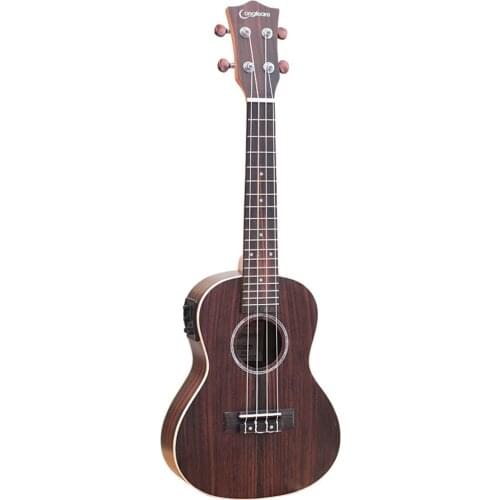 26 Inch Ukulele Mini Guitar Concert Ukulele Rosewood Body Fretboard Solid Wood 4-String Guitar for Beginners Children UK2677