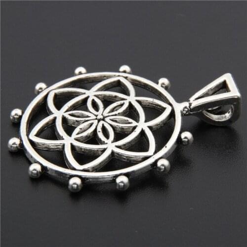 3pcs Silver Color Jacquard Craft Hollow Out Round Charms Pendant For Necklace Earrings Diy Jewelry Finding