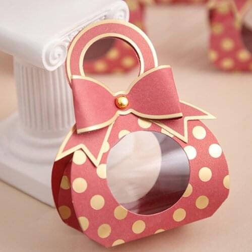 5Pcs/Set Portable Bow Mini Gift Bag Candy Box Baby Shower Paper Box Chocolate Packaging Birthday Wedding Party Decor Gift Bags