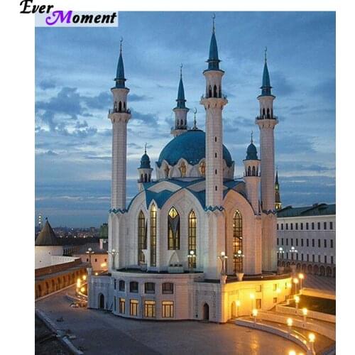 Ever Moment DIY Diamond Embroidery Full Resin Square 5D Pastd Diamond Pattern Kul Sharif Mosque Diamond Rhinestone Mosaic ASF462