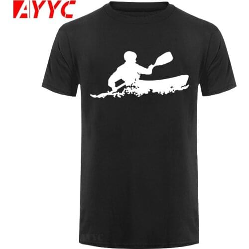 AYYC T Shirt Tshirt Birthday Gift Short Sleeves Fashion T Shirt Men Clothing Keep Calm and Kayak on T shirts Kayaking