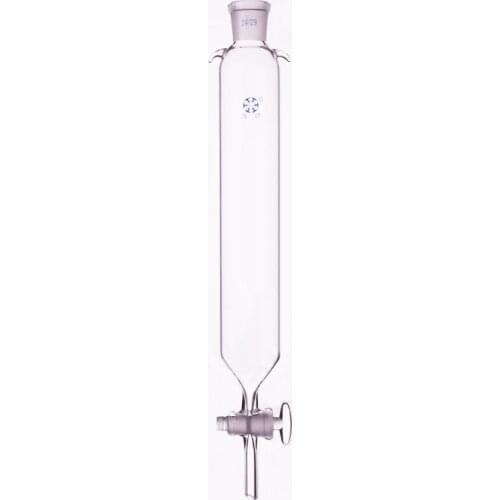 Sandless plate flash column,O.D.50mm,E.L.200mm/250mm/300mm,With ground mouth 24/29,Chromatographic analysis column,Glass valve