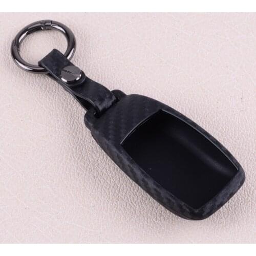 CITALL Black Silicone Carbon Fiber Style Car Key Case Holder Cover Fob Chain Fit for Mercedes A C E S CLS Class 2019