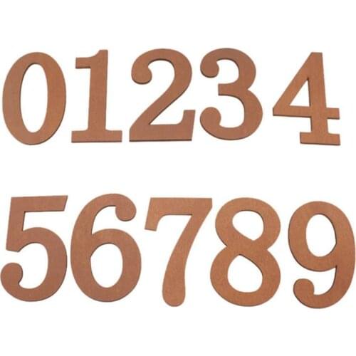 10Pcs Plywood Wooden Number 0 to 9 Decorative Sign Board for DIY Craft