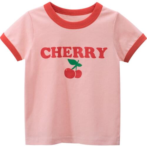 Girls T-shirts for Kids Round Neck Short-sleeve Tops Summer Character Childrens clothes T-shirt