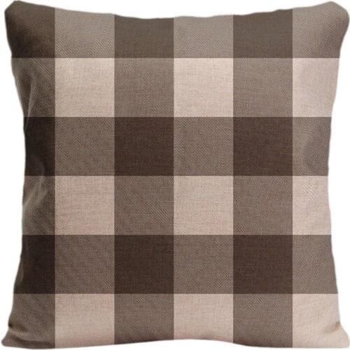 Two Sides Printing Cotton Linen Black And White Lattice Throw Pillow Case Decorative Cushion Cover High-Quality For Sofa