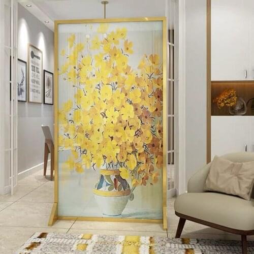 Nordic Stainless Steel Screen, Door Partition, Living Room And Bedroom Shelter, Household Metal Mobile Seat Screen