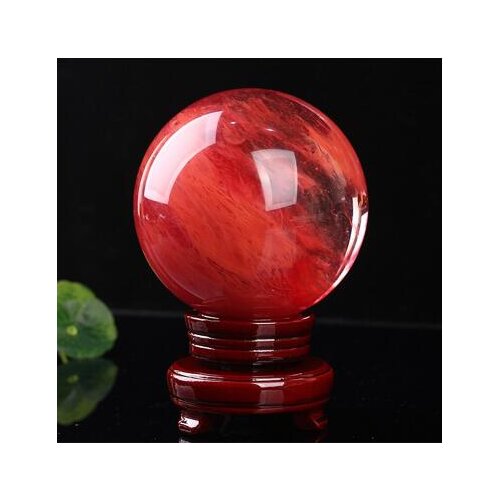 40-45mm Crystal Ball Red Smelting Stone Sphere Healing Crafts Home Decoration Art & Gift