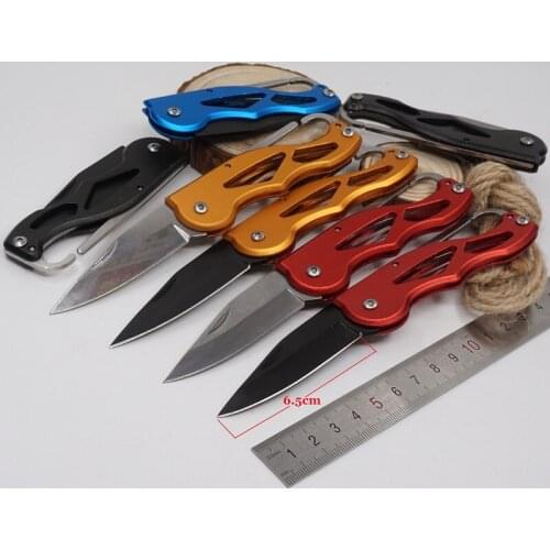 Pocket Knife Folding Tactical Camping Hiking Knives 440C Blade Aluminium Handle EDC Multitool Survival Knife With Keychain
