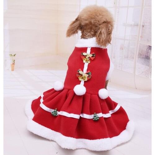 2020 Luxury Fleece Dog Christmas Female Pet Two Feet Dog Jacket Winter Warm Apparel Double Sided Plush for Wedding Dog Clothes