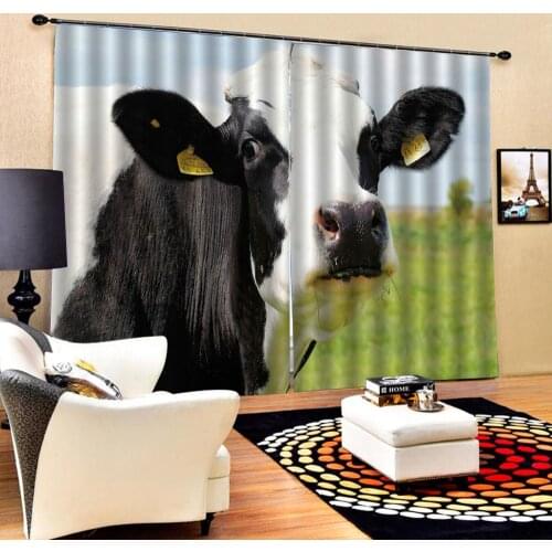 Cow curtains Luxury Blackout 3D Window Curtains For Living Room Bedroom Customized size personality curtains