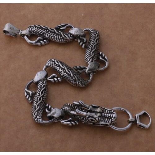 Beautiful fashion 925 sterling silver charm Bracelet Gorgeous jewelry The black dragon bracelet /bfqajwxa cscaljja AH265