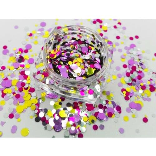 Nail glitter DOTS UNICORN Mix Round Dot Nail Glitter Flake Spangle 1/2/3 mm) for Nail Art Gel Acrylic Make up Craft decoration