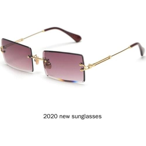 Fashion Rimless Sunglasses Women 2020 Vintage Punk Sunglasses Men Frameless Punk Glasses Shades UV400 NX