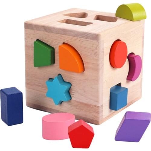 Montessori Toy Wooden Sorter Toy Colorful Geometric Shape Blocks Montessori Sensory Toys For Kids 2 To 4 Years Old