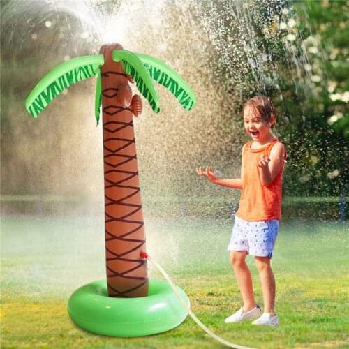 Inflatable summer children playing water polo coconut tree water spray parent-child beach lawn water simulation coconut tree toy