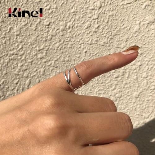 Kinel French 2020 New 925 Sterling Silver Ring Woman Jewelry Minimalist Open Tail Ring 925 Silver