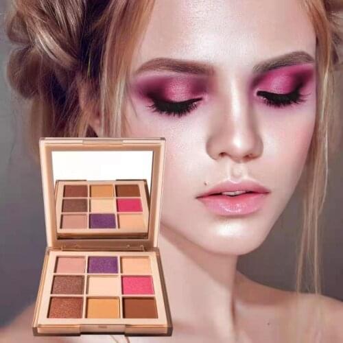 Eye Shadow Pallet Make Up Palette for Girls 9 Colors Nude Brown Purple Korea Cosmetics Waterproof Kawaii Matte Shimmer Eyeshadow