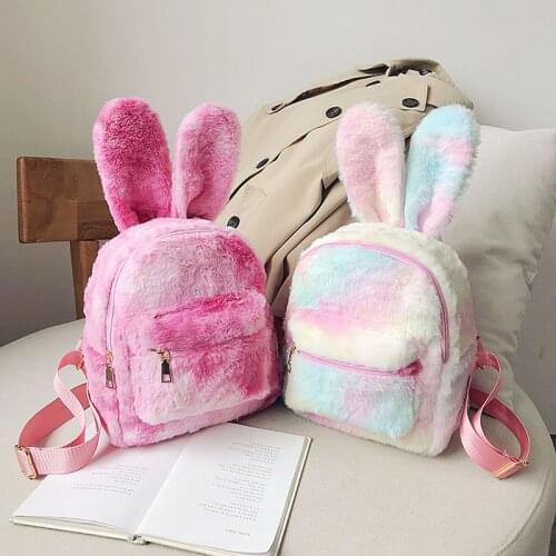 Cute rabbit ears Plush Backpack