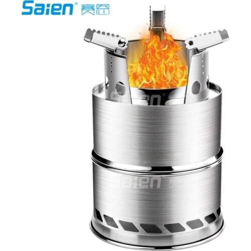 Wood Burning Portable Camping Stove,Outdoor Backpacking Hiking Stove, Lightweight Stainless Steel Alcohol Camp Stove