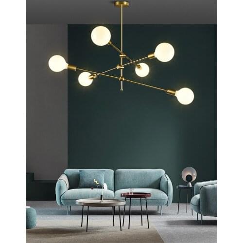 Simple Personality Restaurant Magic Beans All Copper Living Room Web Celebrity Bedroom Light Creative Minimalist Geometric Line