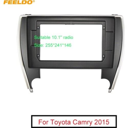 FEELDO Car Audio Fascia Frame Adapter For Toyota Camry 2015+ 10.1" Big Screen 2DIN Dash Fitting Panel Frame Kit