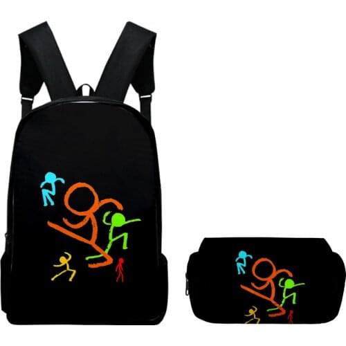 2021 New Alan Becker School Backpack Set 2 Pieces Boys Girls Backpacks Travel Crossbody Bag Pencil Case Children Kids Backpack