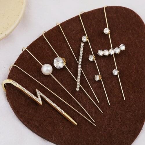 Bohemian Wedding Ear Wrap Crawler Hook Earring Crystal Stud Earrings For Woman Lightning Zirconia Climber Earrings Jewelry