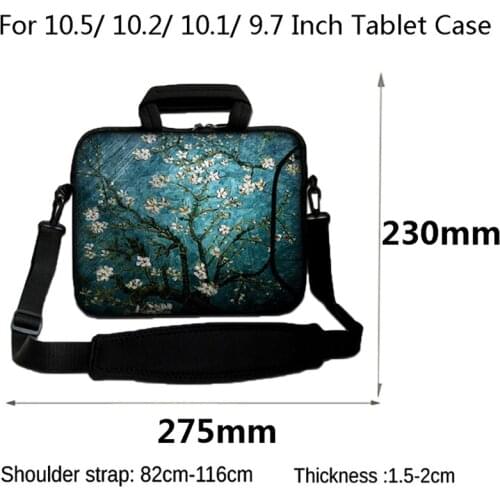 School Bag Neoprene Case For Chuwi Samsung Tab A Huawei iPad Pro Air 10.1" 9.7" 10.2" 10.5" 10 Inch Messenger Tablet Bag Handbag