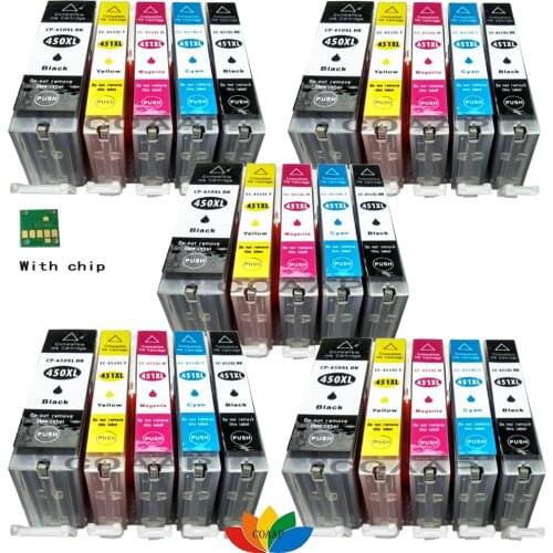 25 x Compatible ink Cartridge PGI-450 CLI-451 BK PBK C M Y for Canon PIXMA MG6340 MG7140 iP8740 MG7540 printer
