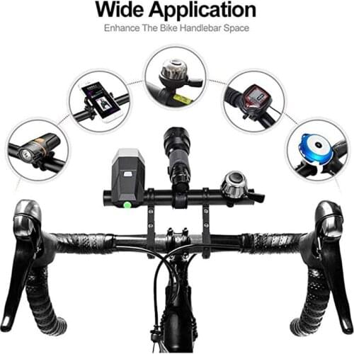 20CM Aluminum Bike Handlebar Extender MTB Bicycle Bracket Stem Tube Extension Speedometer Headlight Phone Rack Light Lamp Holder
