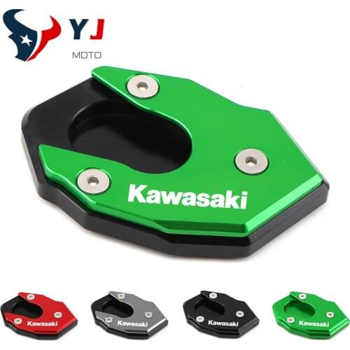 For Kawasaki Z250 Z300 Z650 Z800 Z900 Z900RS Z1000 Z1000SX ER6N ZX-6R Motorcycle CNC Kickstand Plate Extension Pad Stand Enlarge