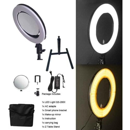 Yidoblo QS-280 10" Camera Selfie makeup Photo/Studio/Phone/Video LED Ring Light Photography 28W Bio-color Ring Lamp with handbag