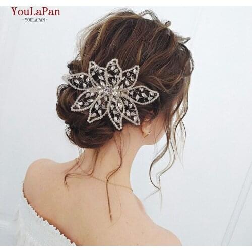 TOPQUEEN HP248 Rhinestone Headband Women Tiara Bridal Hair Clips Crystal Hair Piece Hair Accessories Silver Golden Headwear
