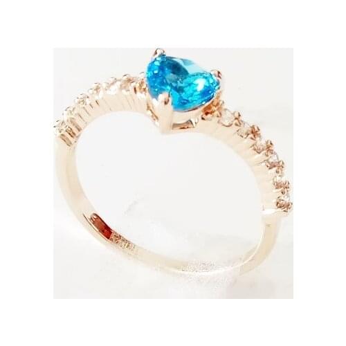 New 585 Rose Gold ColorJewelry Women Trendy Fashion Jewelry Heart Shape Design Women Wedding Rings