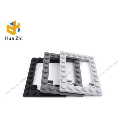 Building Blocks Parts 92107 6PCS Plate Special 6 x 8 Trap Door Frame Horizontal [Long Pin Holders] LEGOING MOCS Education