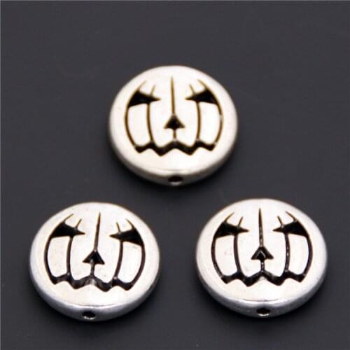 10pcs Silver Color Halloween Grimace Pumpkin Charms Charms Pendant Fit Jewelry Making Wholesale DIY A2410