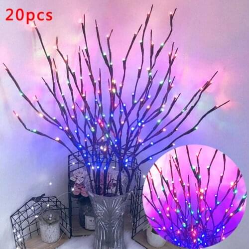 20 Bulbs Home Party Decoration LED Fairy Light Vase Flower Branch Lamp Floral String Lights Christmas Garden Decoration