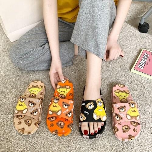 2021 Summer Fashion Women Casual Teddy Bear SweetBaby Honey Lovely Indoor And Outside Home Slippers Ladies Sandalias Sandals