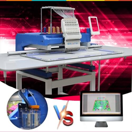 Best seling ! Holiauma Single Head Large Size 400*1200mm Embroidery Machine with CE european Quality standard for cap/tshirt/3d