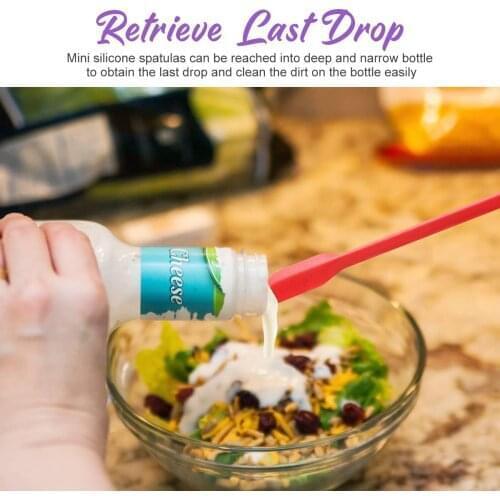 4PCS/Set Silicone Scraper Jam Spatulas for Reaching Cosmetics Food In Jars Tight Space Baking Household Accessories