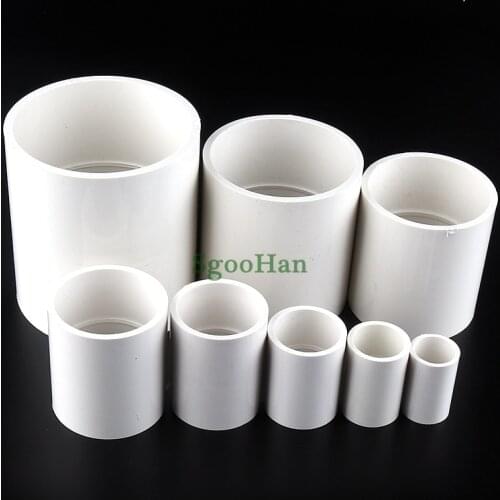 5~50pcs Size 20~50mm PVC Water Supply Pipe Straight Connector Plastic Joint Fittings Irrigation System Watering White Parts