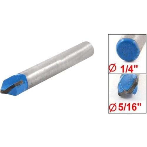 Silver Tone Blue Sharp V Type Slotting Cutter Router Bit 1/4" x 5/16" 5pcs