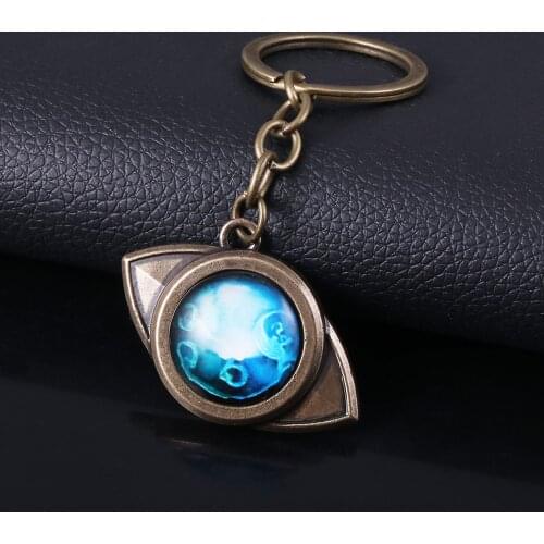 Anime The Promised Neverland Keychain Mujika Emma Amulet Eye Shape Pendant Metal Keyring For Fans Cosplay Party Jewelry Gift