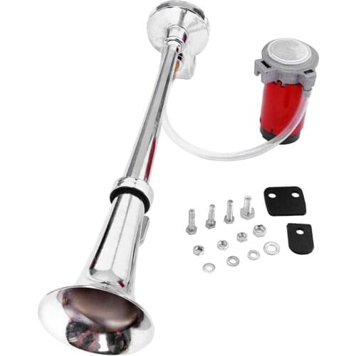 Car Truck 12V Aluminum Alloy Long Tube Loud Sound Trumpet Electric Air Horn