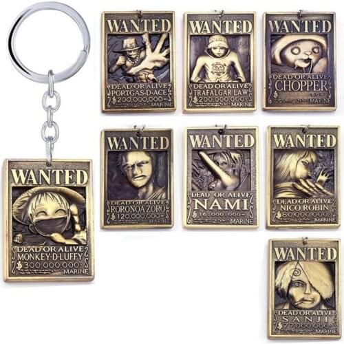 Bandai Japanese Anime One Piece Luffy Chobarro Ace Wanted Token Pendant