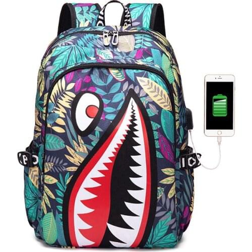 For teen Boys Girls leisure Travel Bagpack Women Backpacks New Shark printing School Bags Children Backpack