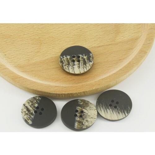 20pcs Resin Imitation Horn Black Large Buttons For Clothing Sweater Suit Coat Vintage Decorations DIY Accessories Wholesale